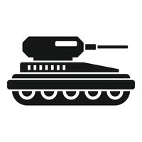 Black and white silhouette of a military tank in a format vector