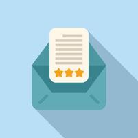 Starred document in envelope icon vector