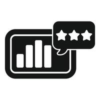 Customer satisfaction rating icon with stars and chart vector