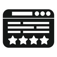 Black and white web browser rating concept icon vector