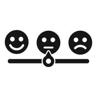 Simplified black and white icons representing different levels of customer satisfaction vector