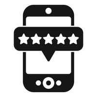 Mobile app rating concept with five stars vector
