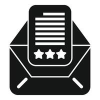 Black and white envelope with starred document icon vector