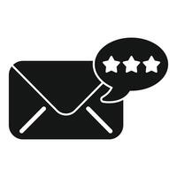 Email feedback icon with star rating vector