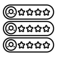 Customer review rating icons with stars vector