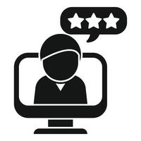 Black icon representing a satisfied customer rating for online services vector