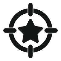 Graphic of a star within crosshairs, depicting target or goal concept vector