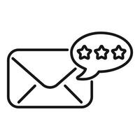 Fivestar review icon with envelope vector