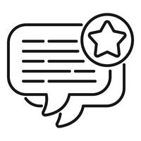 Chat bubble with star icon line art vector
