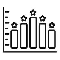 Star rating bar chart icon vector