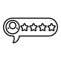 Five star rating speech bubble icon vector