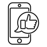 Smartphone with like notification icon vector