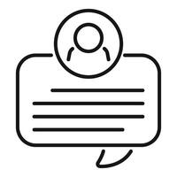 Outlined speech bubble with user icon concept vector