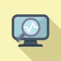 Flat design icon of computer diagnostics vector