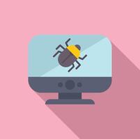 Cyber bug on computer icon digital threat concept vector