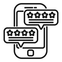 Mobile rating and review concept icon vector