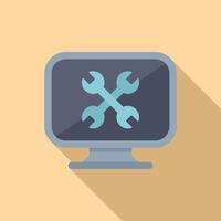 Flat icon of computer repair vector