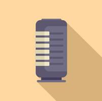 Modern flat design microphone icon on beige background vector