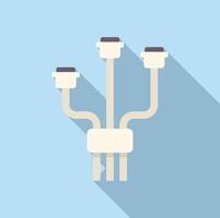 Flat design electrical plug icon with shadows vector