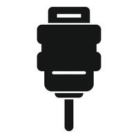 Black silhouette of a microphone icon vector