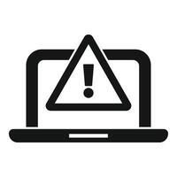Computer security alert icon on laptop vector