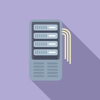 Flat design data center server rack illustration vector