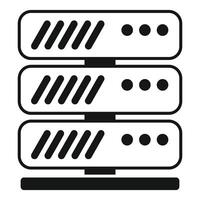 Simplified black and white illustration of a server rack for data center design vector
