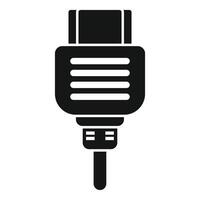 Black silhouette of a microphone cable plug vector