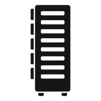Black silhouette icon of a server rack vector
