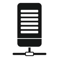 Black and white icon of a classic vintage microphone on a stand vector