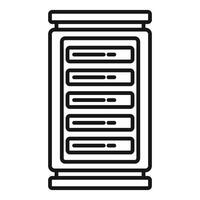 Black and white line art of a server rack vector