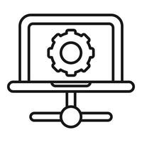 Line art of computer network configuration vector