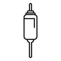 Simplified line art of a medical syringe for injections, suitable for healthcare design vector