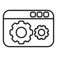 Outlined icon of website settings gears vector