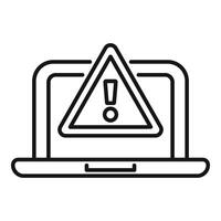 ordenador portátil alerta símbolo línea icono vector