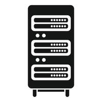 icon of a server rack for use in technology and data center themes vector