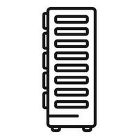 Black line art drawing of a server rack vector