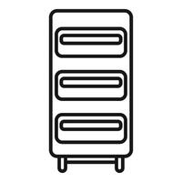 Minimalist line art drawing of a drawer unit vector