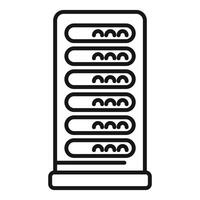 Line art illustration of a data server rack vector