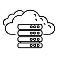 Cloud computing icon in line art style vector