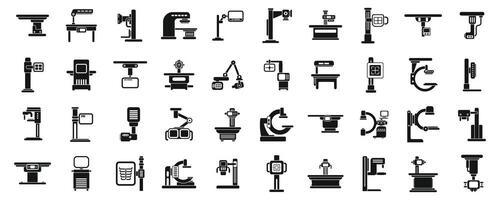 X-ray machine icons set . A collection of medical equipment icons vector