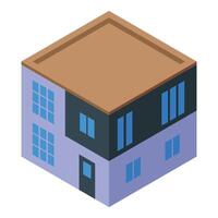 3d isometric illustration of a modern residential building with a flat design vector