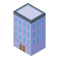 Colorful illustration of an isometric office building with a modern design vector