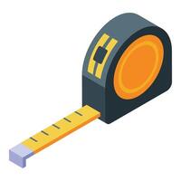 Digital illustration of an isometric tape measure, perfect for design and construction concepts vector