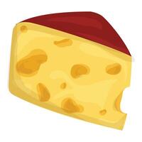 Cartoon illustration of a cheese wedge vector