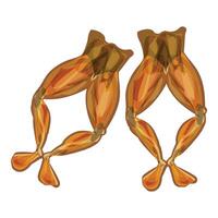 Digital illustration of two golden smoked salmon fillets with vibrant colors vector