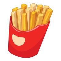 graphic of a red carton filled with golden french fries vector