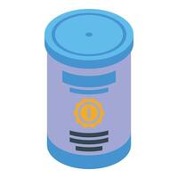 Isometric illustration of a modern smart speaker with digital interface vector