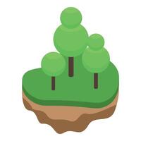 Isometric floating island with trees illustration vector