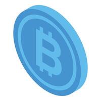 3d illustration of a bitcoin icon in isometric style on a white background vector